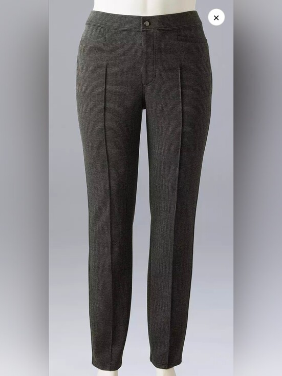 Simply Vera Vera Wang Pants - grey houndtooth or micro-check mid-rise pintuck pants by Simply Vera Vera Wang.